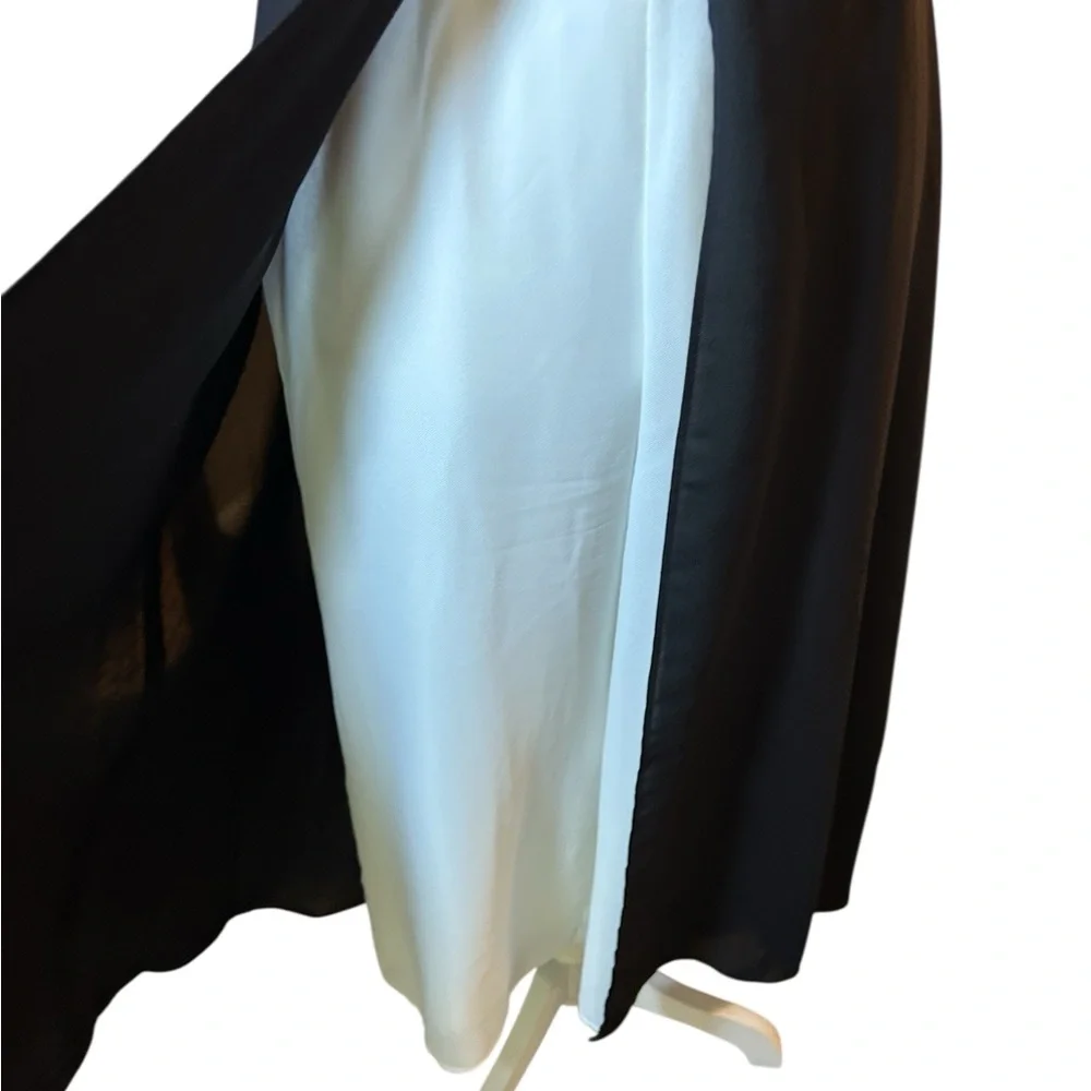 White House Black Market SL Overlay Black and Ecru Jumpsuit - Picture 4 of 14